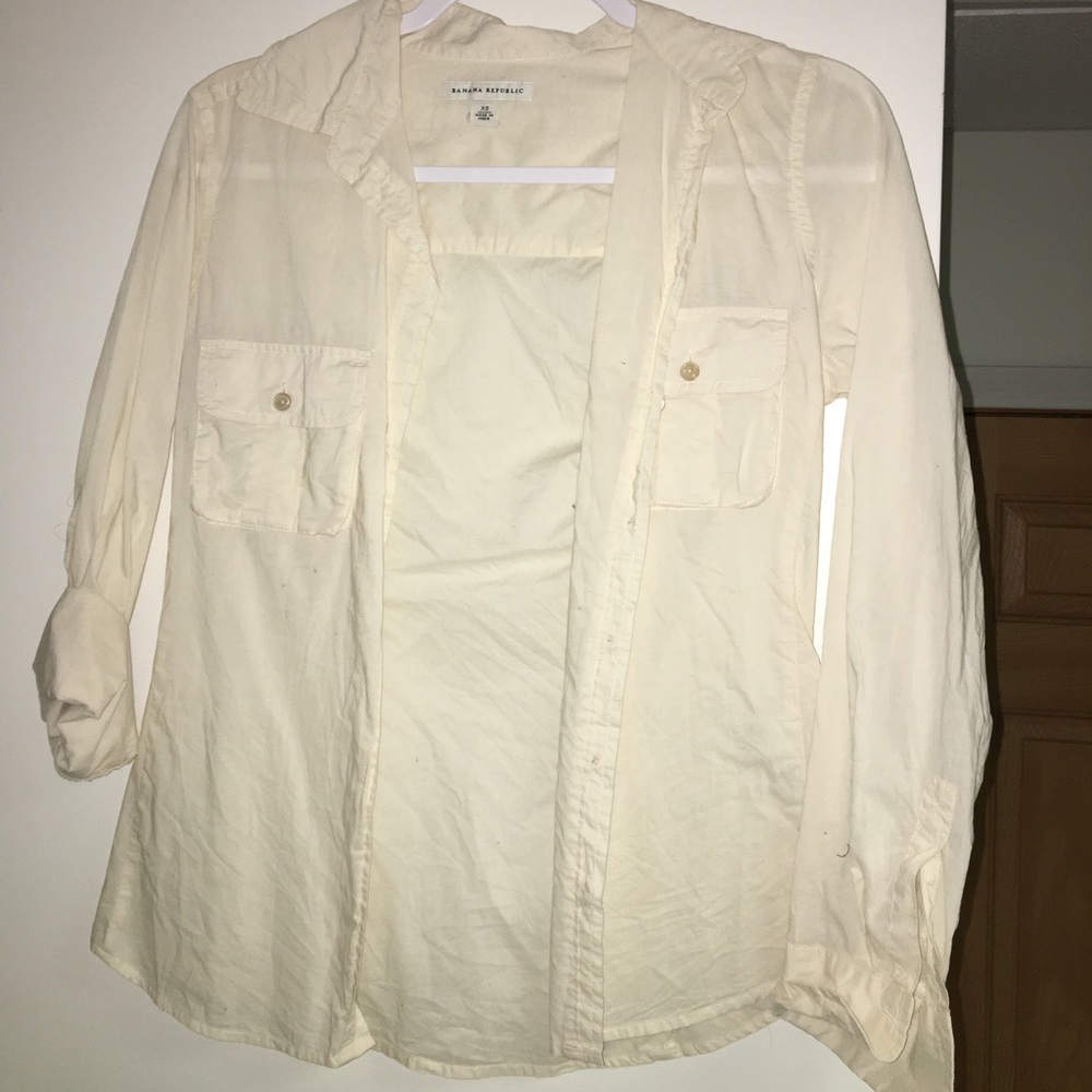 Cream banana republic button up
